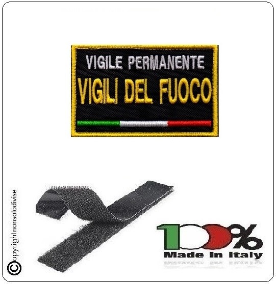 Toppa Patch Ricamata con Velcro Vigili del Fuoco Mansioni Novità  Art.VVFF-MANSIONI Ricamata a macchina Prodotto Italiano Misure cm 8.00x5.00