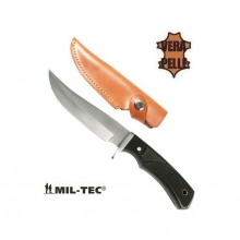 Coltello Lama Fissa con Fodero Pelle Caccia Pesca Knife With Fixed rip Blade Mil-Tec Art. 15370000