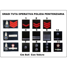 Gradi Velcro Tuta Operativa OP  Polizia Penitenziaria Logo + Grado Art.NSD-PP-OP