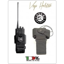 Porta Radio Nastro Universale Regolabile con Sistema di Sgancio dal Cinturone Nero Vega Holster Italia Art.2R01