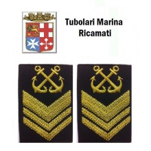 Gradi Tubolari Ricamati Marina Militare Italiana Nocchiere di Porto 2 Capo Art.MM-16