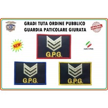 Gradi Velcro per Polo e Tuta OP GPG GPGIPS Sicurezza Brigadiere Argento New Art.GPG-G6
