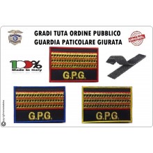 Gradi Velcro per Polo e Tuta OP GPG GPGIPS Sicurezza Maresciallo Aiutante Oro  New Art.GPG-G13