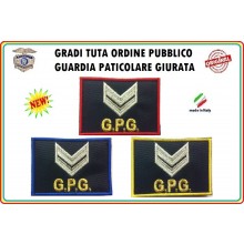 Gradi Velcro per Polo e Tuta OP GPG GPGIPS Sicurezza Vice Brigadiere Argento New Art.GPG-G5