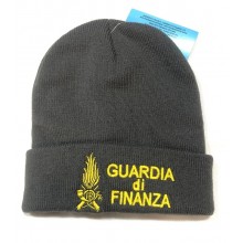 Berretto Zuccotto Papalina Watch Cap GRIGIO Invernale con Ricamo Guardia di Finanza G. di F.  Art. P-GDF