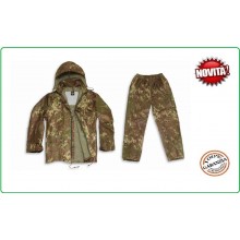 Completo Vegetato Pioggia Antipioggia  Giacca + Pantaloni Freddo e Pioggia Militare Esercito Italiano  Mil Tec  Art.10625042