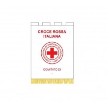 Labaro Confalone Ricamato Croce Rossa Italiana Art. LAB-CRI