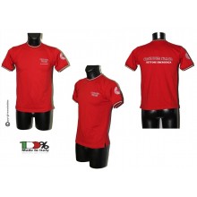T-shirt Girocollo Manica Corta Rossa Tricolore Italia Ricamata Croce Rossa Italiana SETTORE EMERGENZA CRI C.R.I. Art. CRI-TRI-R-E