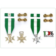 Croce Medaglia con Nastrino per Anzianità di Sevizio 16 Anni 25 Anni Completa di Supporto a Clip e Nastrino Art.NSD-ANS