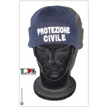 Berretto Zuccotto Papalina Watch Cap Invernale con Ricamo Protezione Civile in Bianco Art.CP-PC-B