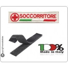 Patch Ricamata Croce Rossa Soccorritoire con Velcro Art.NSD-CRI3