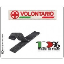 Patch Ricamata Croce Rossa Volontario con Velcro Art.NSD-CRI2