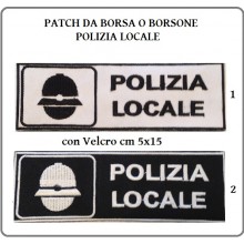 Patch Toppa Ricamo Con Velcro cm 5,00x15,00  POLIZIA LOCALE  Art.NSD-PL15X5