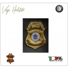 Placca con Supporto Cuoio Da Inserire Al Portafoglio Security Service 1WG Vega Holster Italia Art. 1WG-28