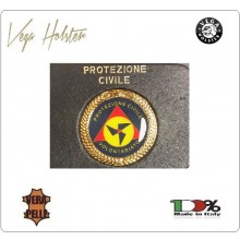 Placca con Supporto Cuoio Da Inserire Al Portafoglio Protezione Civile Volontari 1WG Vega Holster Italia Art. 1WG-35