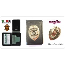 Portafoglio Portadocumenti Pelle con Placca Estraibile Security Service Guardie Giurate Ascot New Art.600PP