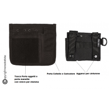 Tasca Porta Oggetti  ADMIN con Screech MILTEC colore Nero da Cinturone M.O.L.L.E. GPG IPS VIGILANZA Art. 13486002