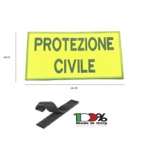 Patch Toppa Gigante per Giubbino Ricamata con Velcro Protezione Civile Italia cm 25x12 Art. NSD-G-PC