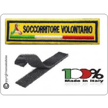 Patch Ricamo a Macchina Con Velcro Protezione Civile SOCCORRITORE VOLONTARIO Art.NSD-PC9