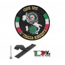 Patch Toppa Ricamata con Velcro  GPG IPS Guardia Particolare Giurata Aquila   Nuovo Logo L'ITALIA RESISTE Art. NSD-IR-4